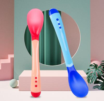 Baby Warm Spoon Fork Soft Head Soup Spoon