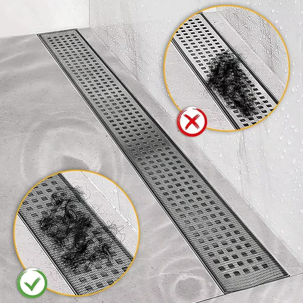 7 cm, 5–15 m, zuschneidbarer Haarfänger für Duschabläufe, selbstklebende Bodenablauf-Aufkleber, Einweg-Siebfilter für Waschbecken im Badezimmer