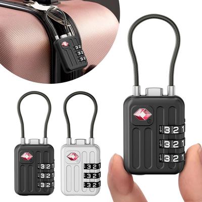 New TSA 3 Digit Combination Lock Zinc Alloy Anti-theft Customs Password Lock Security Tool Wire Rope Padlock for Travel