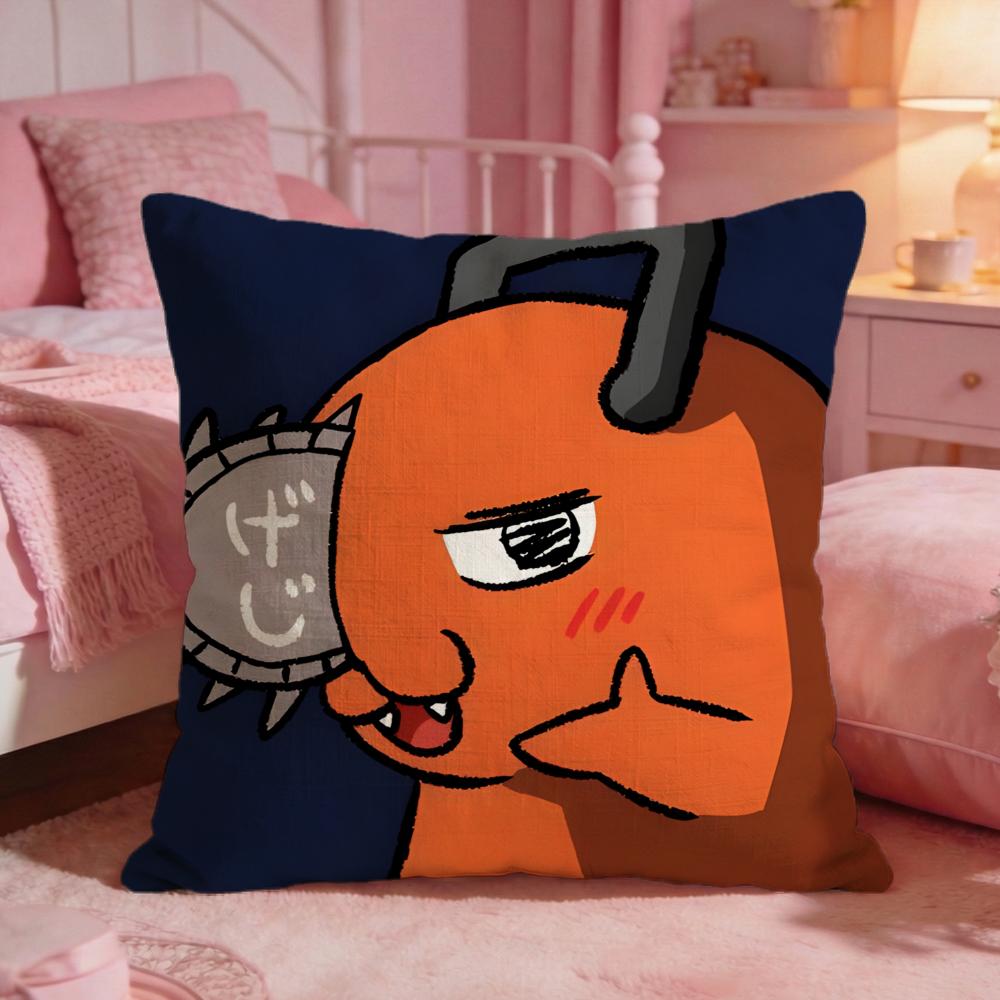 cChainsaw Manss anime Cushion Cover Premium Comfort Reversible Pillow Cove Two in One Design for Any Room  Car Interior