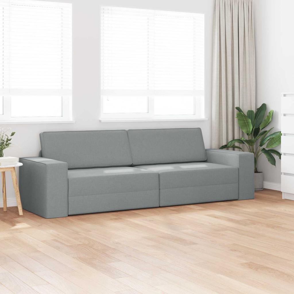 Sofa Bed Light Grey 245 x 78 x 77 cm Fabric