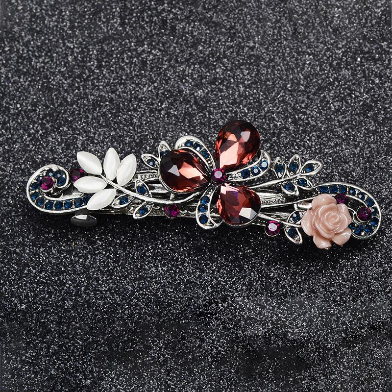 Koreanische Strass Haarnadel Hinterkopf Federclip Eleganter Top Clip Haarschmuck Pferdeschwanzclip Damen Haarnadel Erwachsener Clip Kopfschmuck