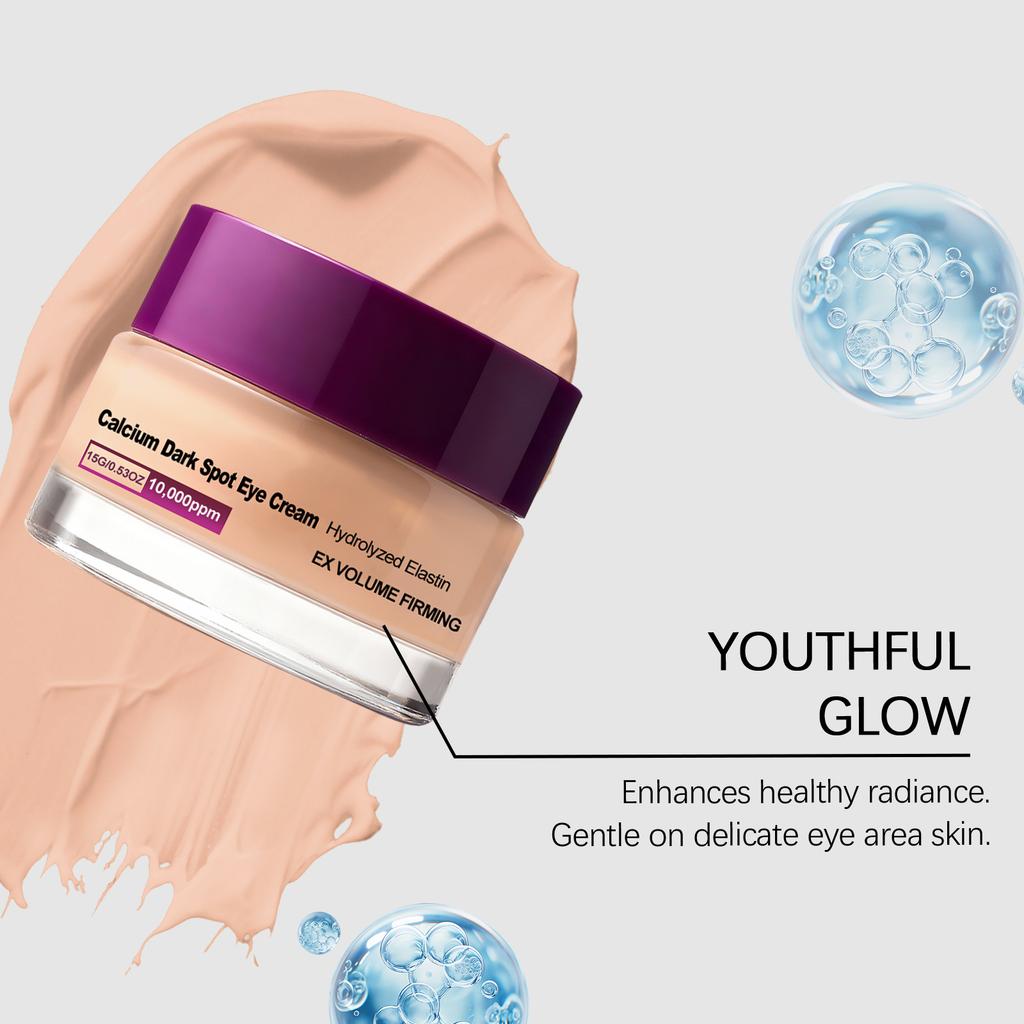 Calcium Dark Spot Eye Cream - 10000ppm Hydrolyzed Elastin EX Volume Firming Anti-Aging Moisturizing Eye Care Treatment for Wrinkles & Dark Circles