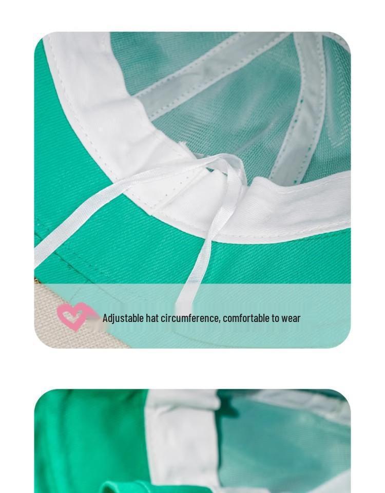 Japanese Style Cute Frog Fisherman Bucket Hat - Large Head Summer Sun Protection