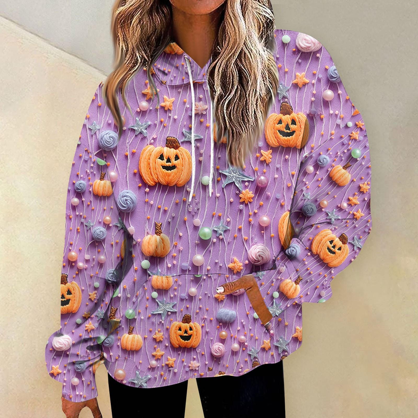 

Женская модная толстовка с принтом, повседневная толстовка с капюшоном и карманами XXXL фиолетовый