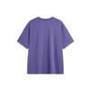Li Ning Sports Fashion Series American Retro Round Neck Casual Sports Letter Loose Short Sleeve T-Shirt Unisex Tops Dark-Blue Purple AHSU653-8