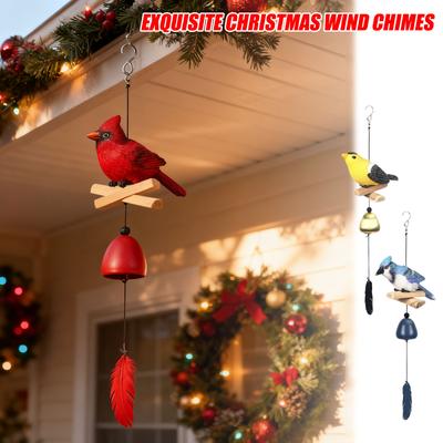 Sino de Vento Decorativo de Resina de Pássaro de Natal para Exterior, Acampamento, Terraço, Jardim, Festivo, Personalizado
