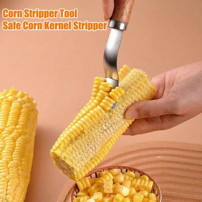 Mısır Koçanı Soyucu Ergonomik Saplı Mısır Taneleri Çıkarıcı Ark Şeklinde Kürek Başlığı Çok Amaçlı Mutfak Aleti