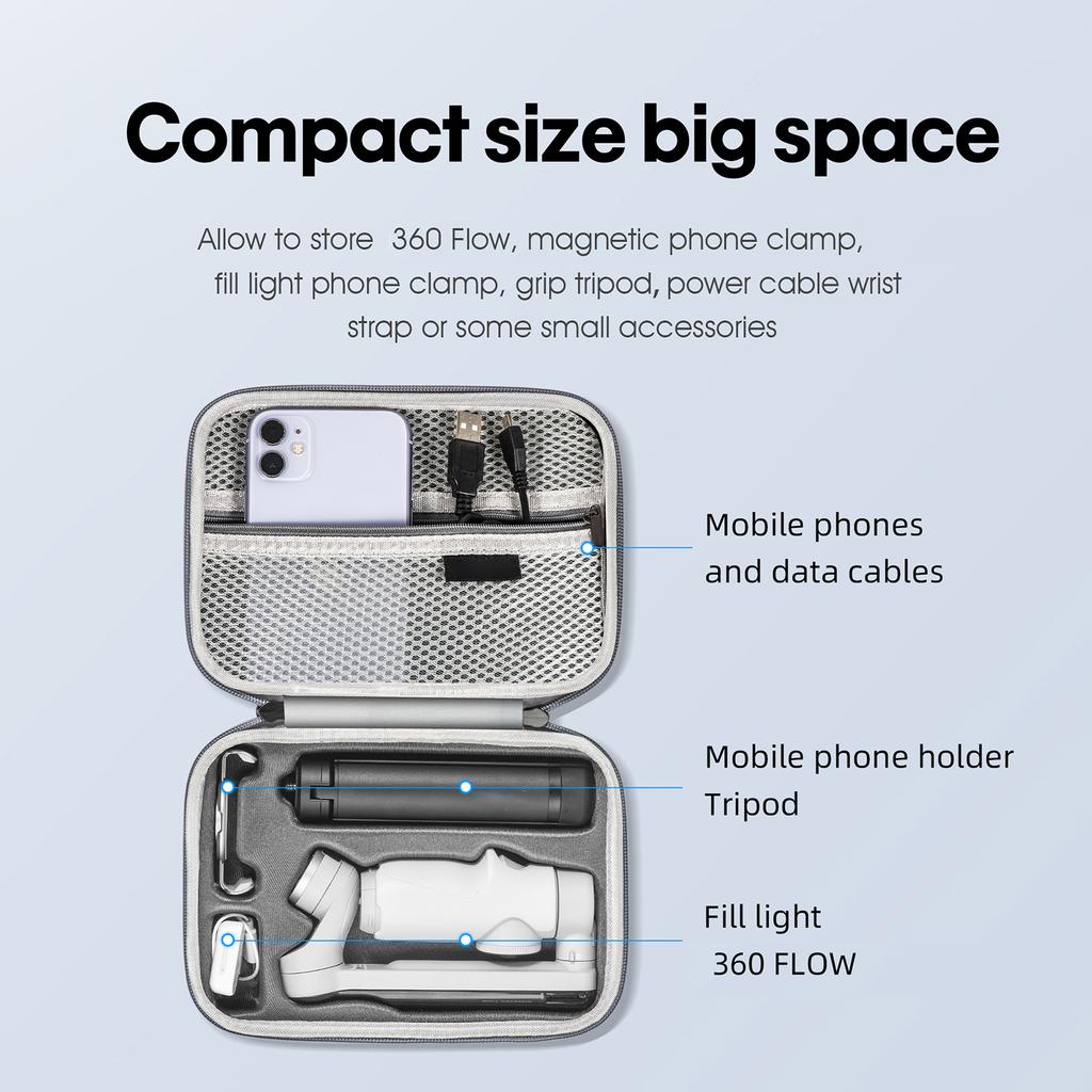 Storage Bag Carrying Suitcase Waterproof PU Handbag For Insta360 Flow Stabilizer Accessory Carrying Bag