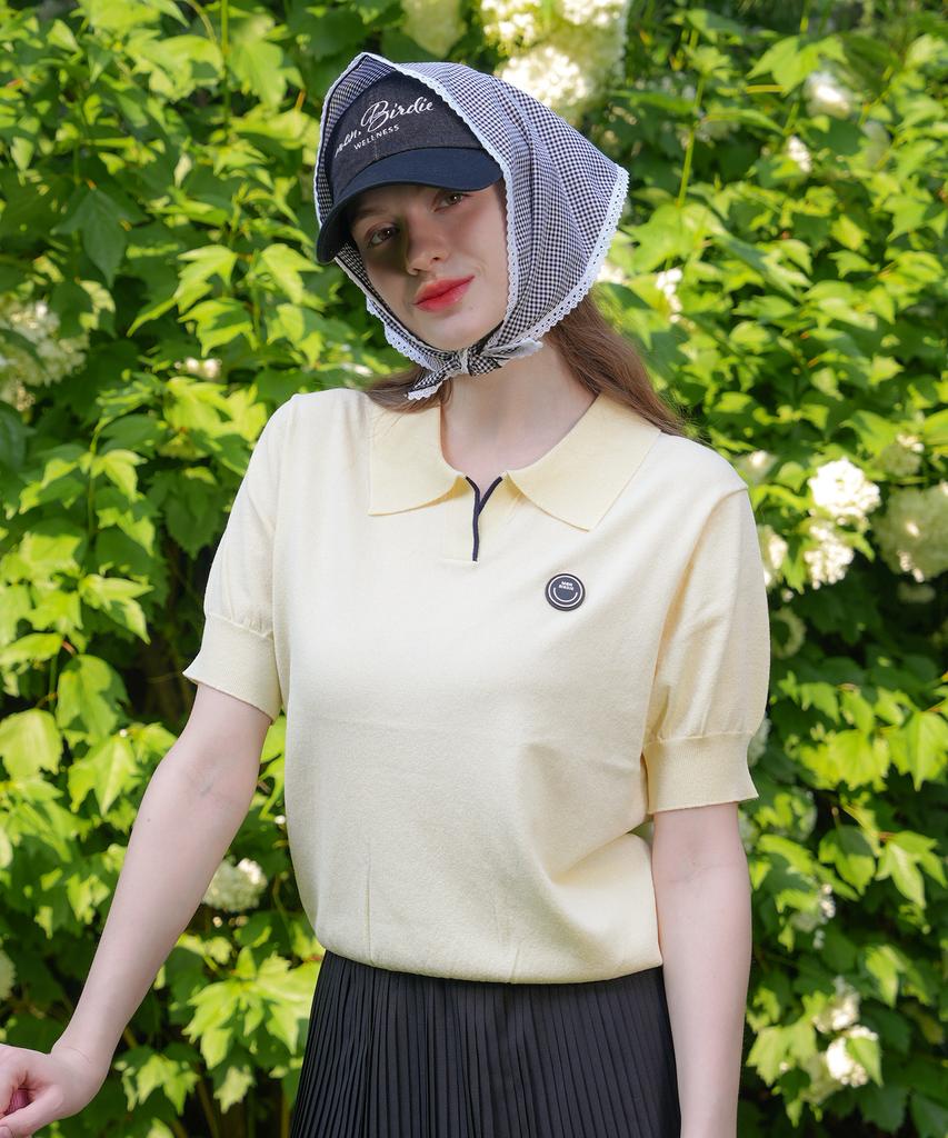 MONBIRDIE GOLF Open Collar Neck Knit Yellow
