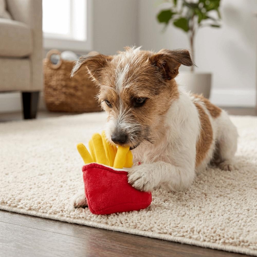 Cute Plush Dog Toy Soft Plush Dog Chew Toy Fast Food Dog Toy Dog Boredom Relief