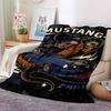HD M-Mustangs Logo Auta Tištěná Flanelová Přikrývka Měkká Teplá Lehká Přehozová Přikrývka Domácí Dekorace Na Pohovku Postel Ložnici Cestovní Dárek