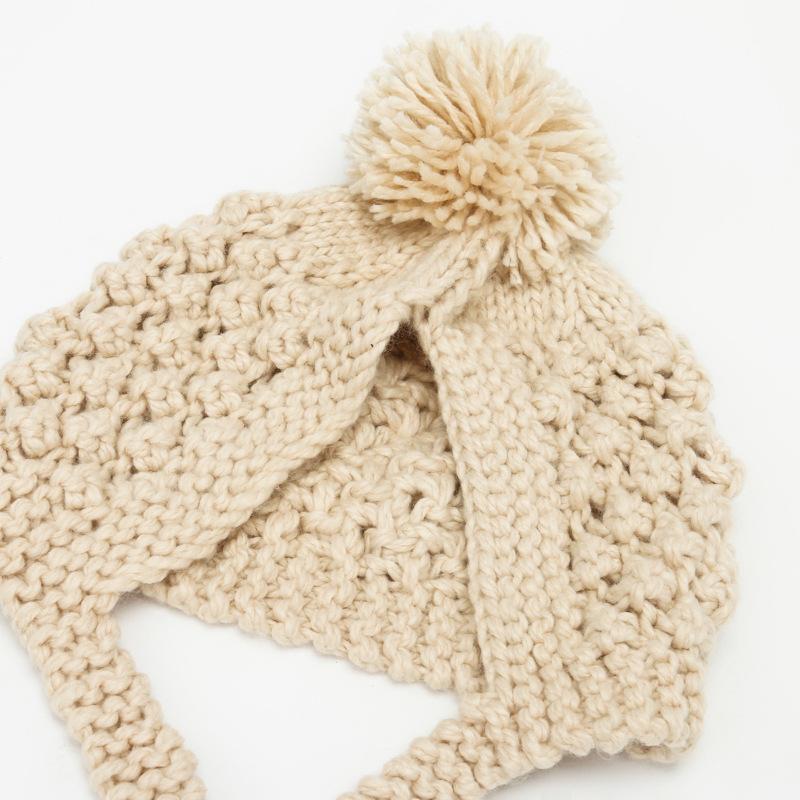 Autumn and Winter Hats for Women In Women's Cute Multi Color Ear Protection Wool Knitted Hat Outdoor Shopping Baotou Warm Cotton Hat