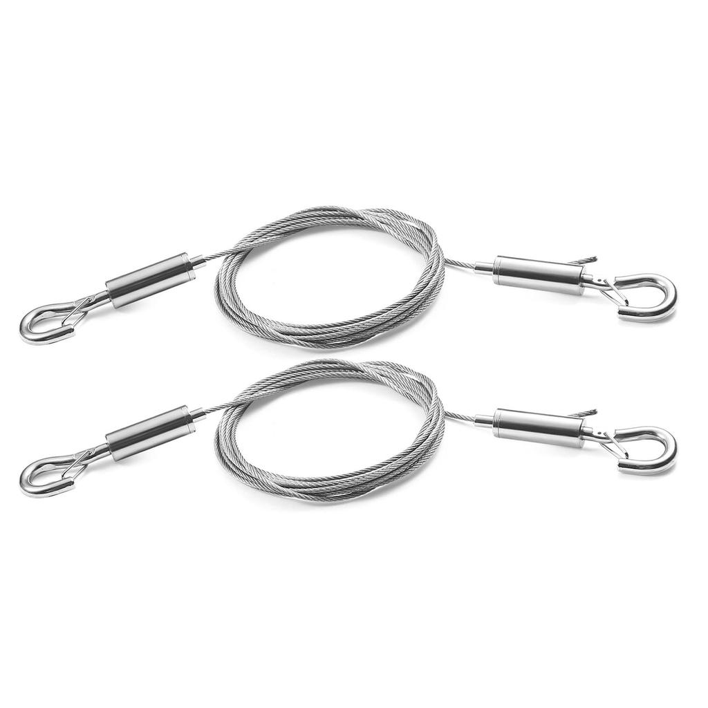 Adjustable 304 Stainless Steel Picture Hanging Wire with Double Hook for Lighting Suspension - 2PCS Pack