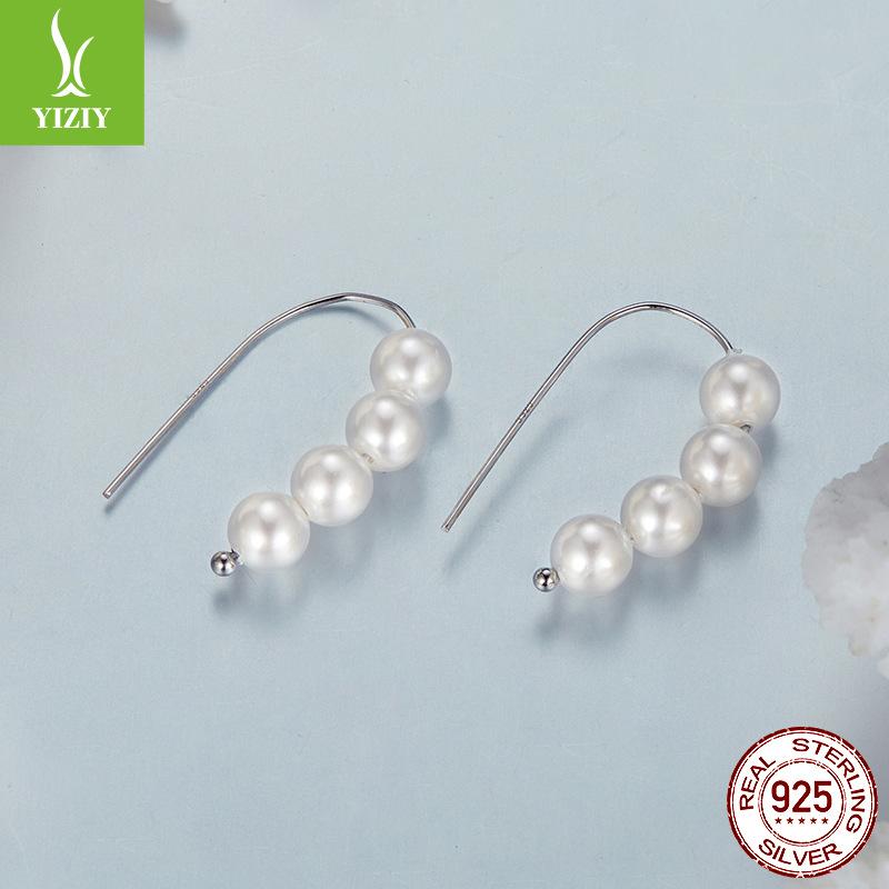 Source Factory S925 Sterling Silver Temperament Pearl Earrings Versatile Simple Bead Earrings Direct Sales