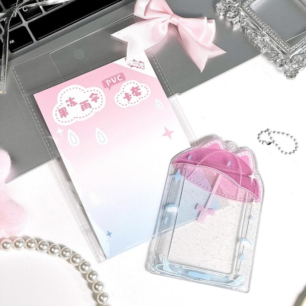 Creative Umbrella PVC Photocard Holder Idols Photo Frame Cute Sweet Card Display Desktop Decor Card Sleeve