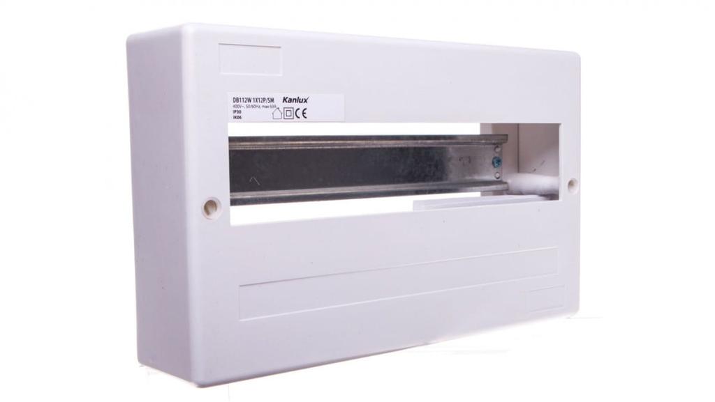 Rozdzielnica Modułowa Tworzywo 1X12 Natynkowa Ip30 Ik06 Ii Klasa Bez Drzwi Db112W 1X12P/Sm Biały 3853