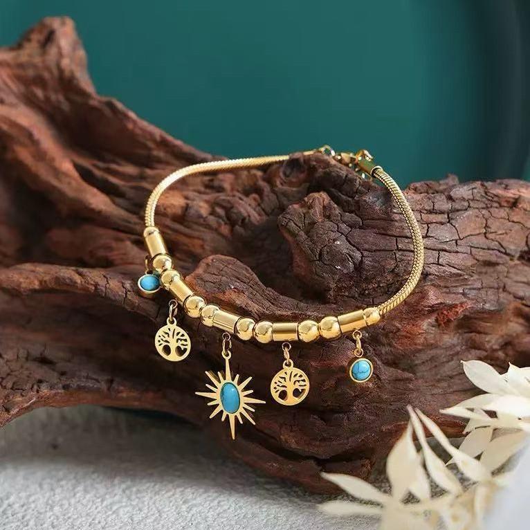 JYL TS Bracelet Turquoise Life Tree  Promotes Growth & Spiritual Balance Bracelet киноварь
