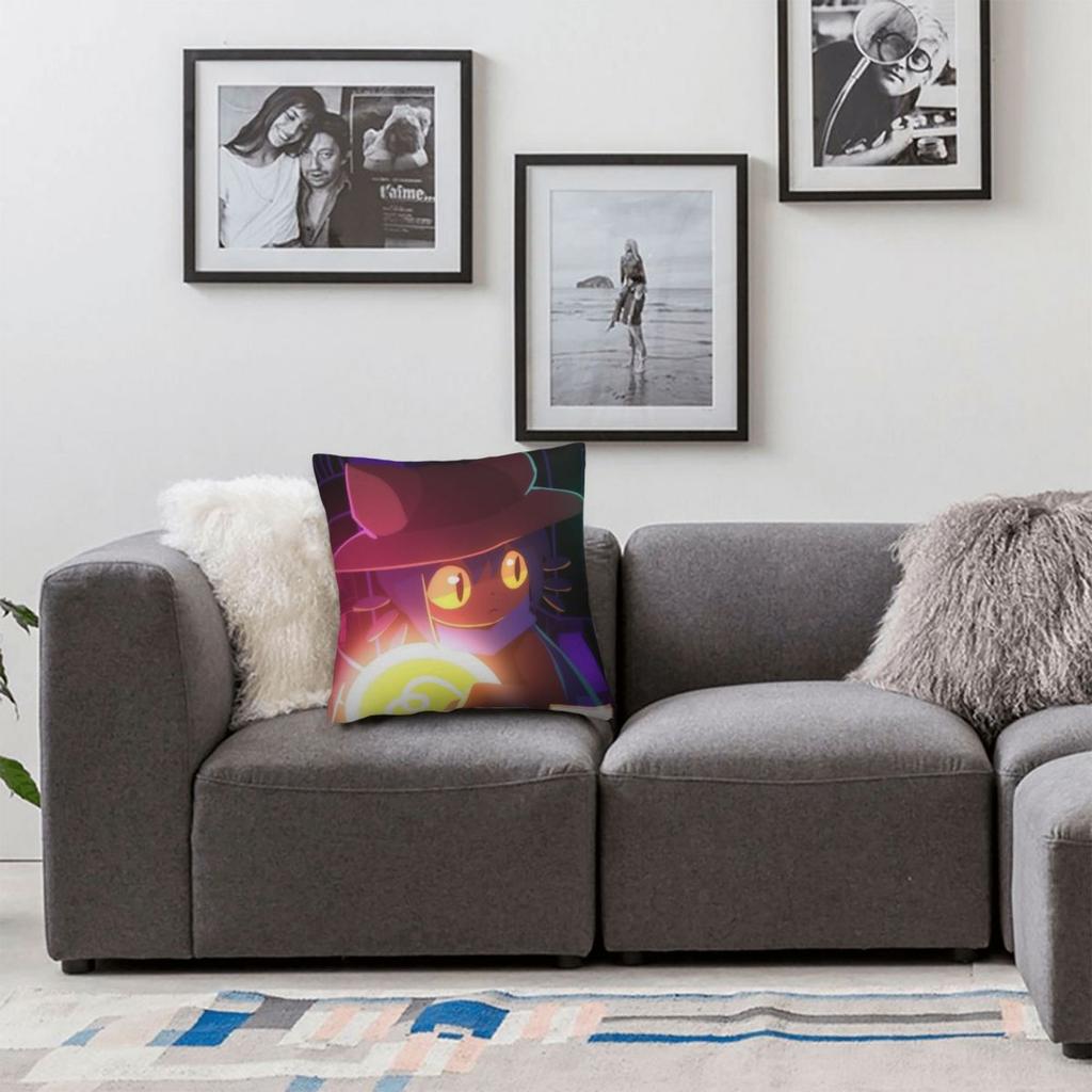 Niko Oneshot Square Pillowcase Polyester Linen Velvet Creative Zip Decor Car Cushion Cover