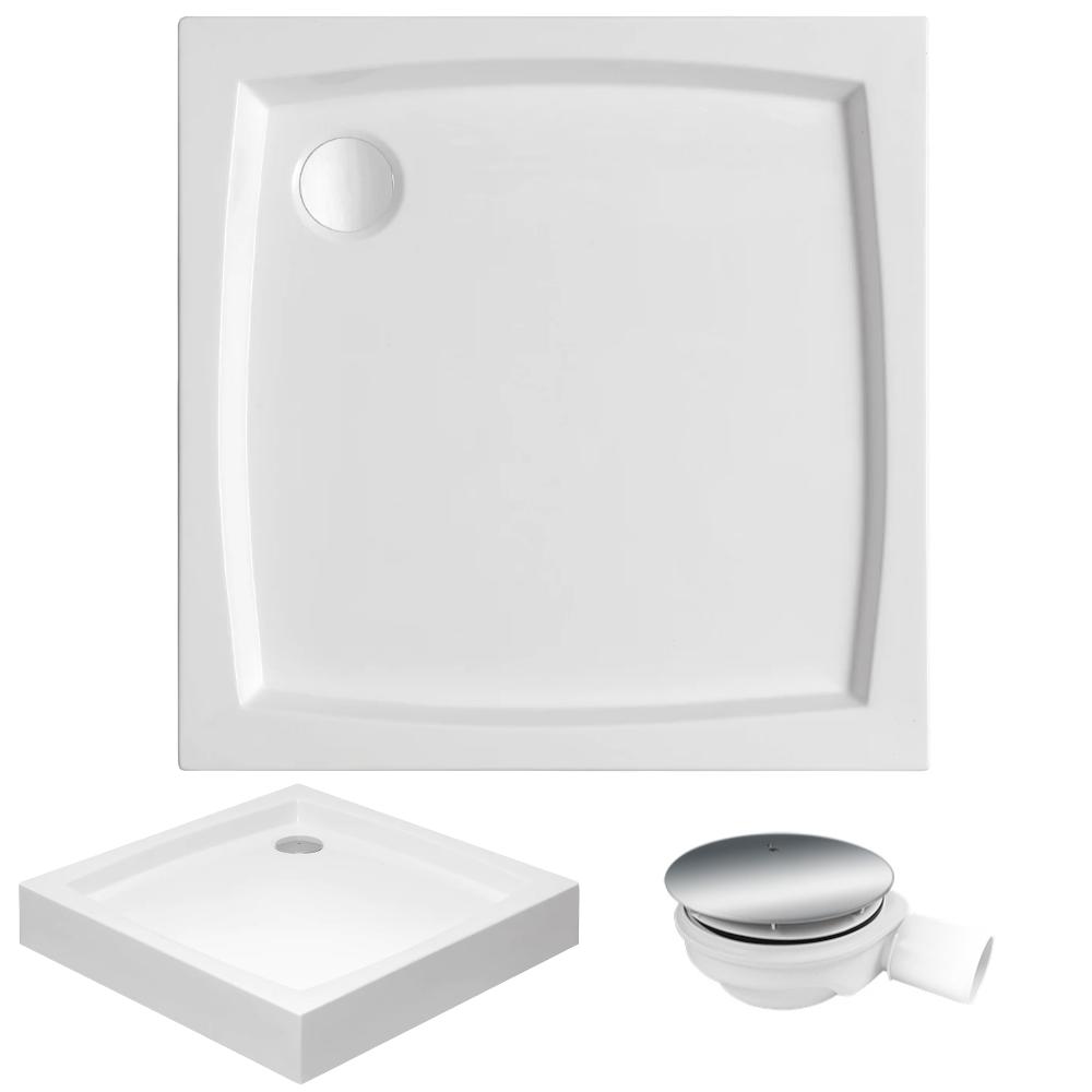 Compact Square Shower Tray PATIO 80x80 + Siphon
