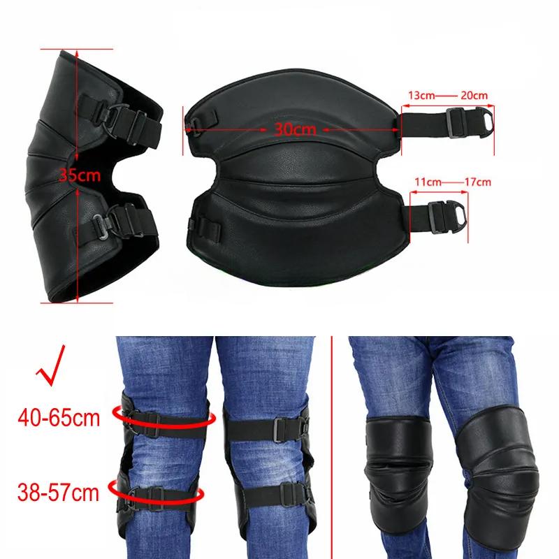 Motorcycle Warm Kneepad Motorbike Riding Knee Pads Windproof Winter Outdoor Knee Protective Guard PU Leather Waterproof