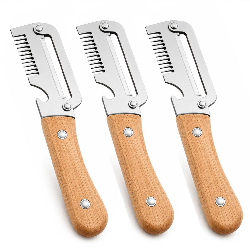 3 In 1 Stainless Steel Vegetable Peeler Multifunction Fruit Slicer Shredder Kitchen Cutter Tool for Potato Carrot Cucumber Use