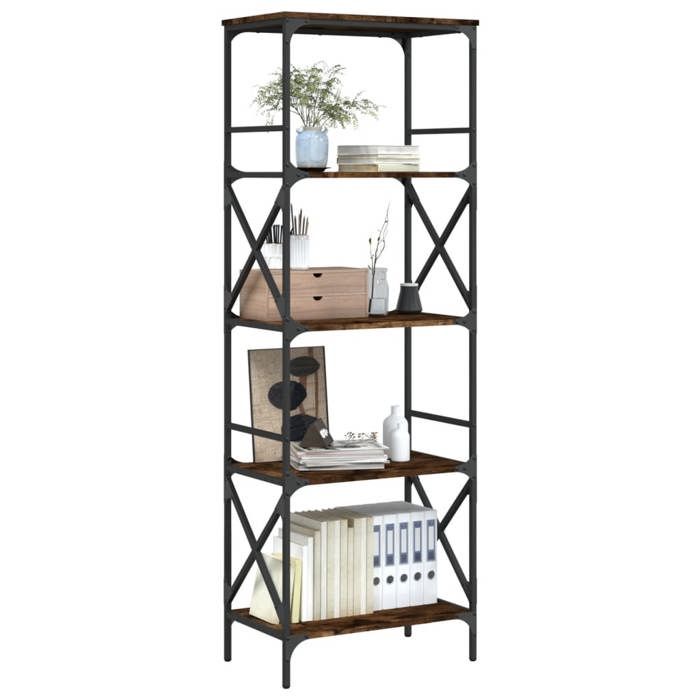 VidaXL Bibliothèque à 5 niveaux chêne fumé 59x35x171 cm 837624