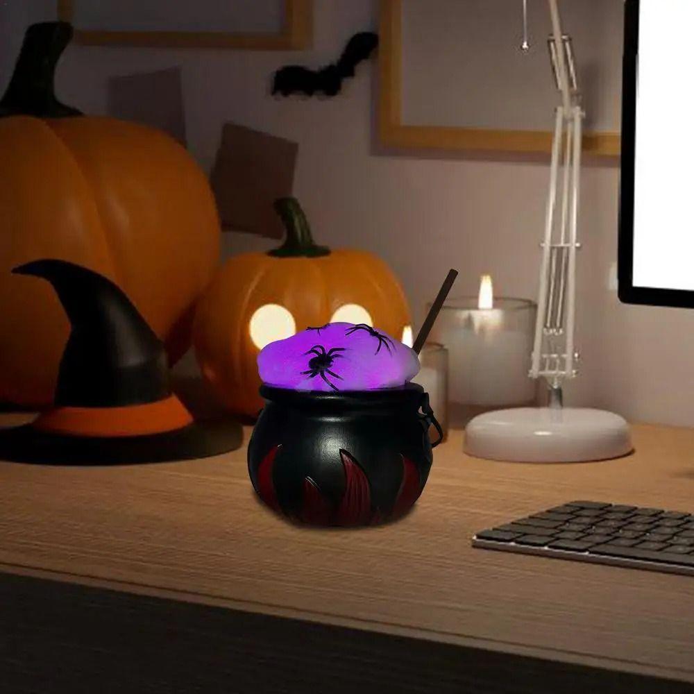 Creative Halloween Witches Pumpkin Cauldron Funny Halloween Desktop Ornaments  Haunted House