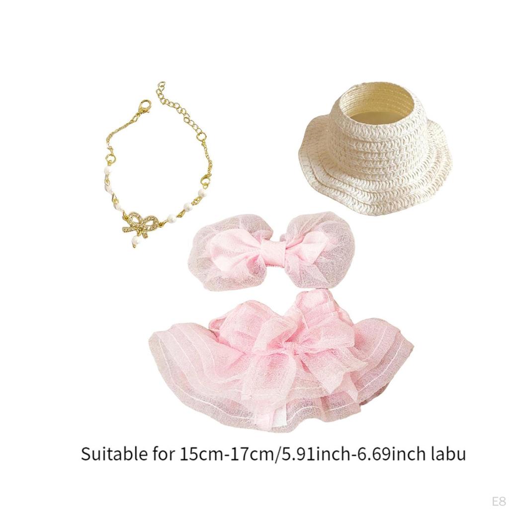 Girl Doll Clothes Bow Headdress Decor Tulle Dress Set for Dolls Age 57 810 Style A