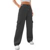VEZFAA Women's Fashion Casual Solid Color Print High Waist Trousers Pants & Capris