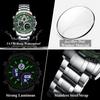 POEDAGAR Top LED Man Clock Waterproof Electronic Luxury Men's Watches Dual Time Display Digital Stainless Steel Quartz Watch