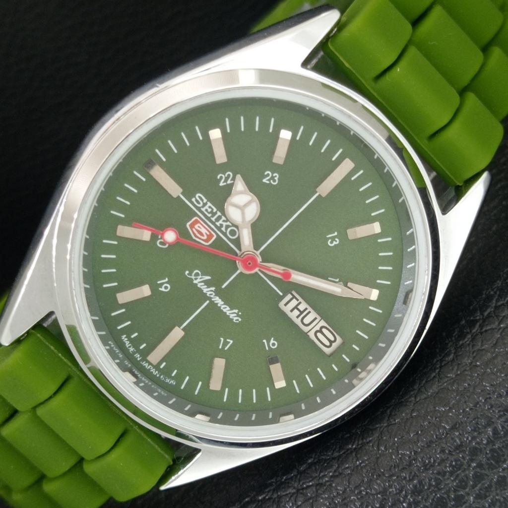 

REFURBISHED SEIKO 5 AUTOMATIC 6309A VINTAGE JAPAN MENS GREEN WATCH a442766-1