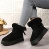 Fashion 2025 New Women Boots Casual All-match Thick Soled Mid-tube Snow Boots Bow Plus Cotton Boots Fashion Retro Outdoor Women Shoes