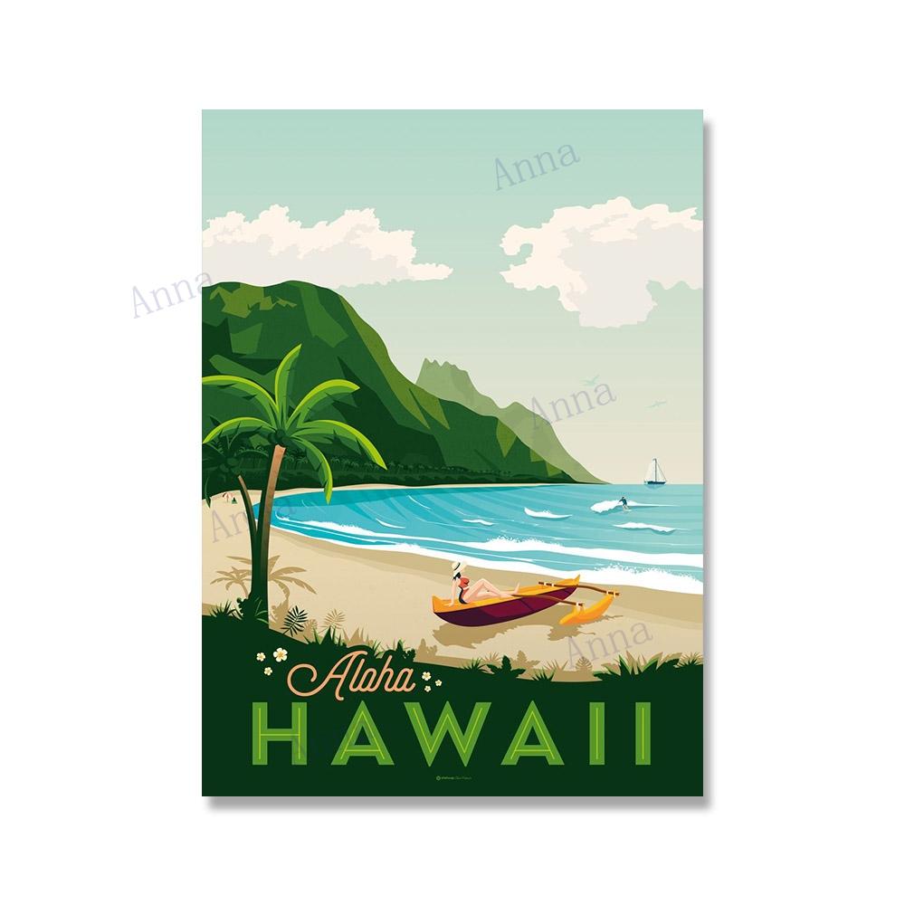 New York Boston Hawaii Lake Tahoe Chicago Travel Poster Wall Art Print Canvas Painting Nordic Posters and Prints Wall Pictures
