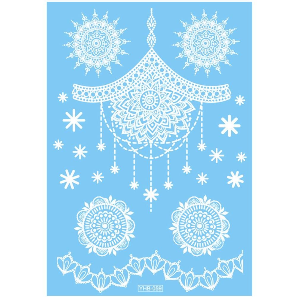 Lace Flower White Tattoo Stickers Long-lasting Butterfly Tattoo Stickers Women Men