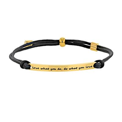 [R5110] - Bracelet créateur Acier 'Messages' doré noir (love what you do- do what you love) - 40x4 mm
