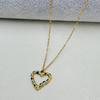 Stainless Steel Heart Pendant Necklace with Spotted Oil Drip - Fashionable Ins Style