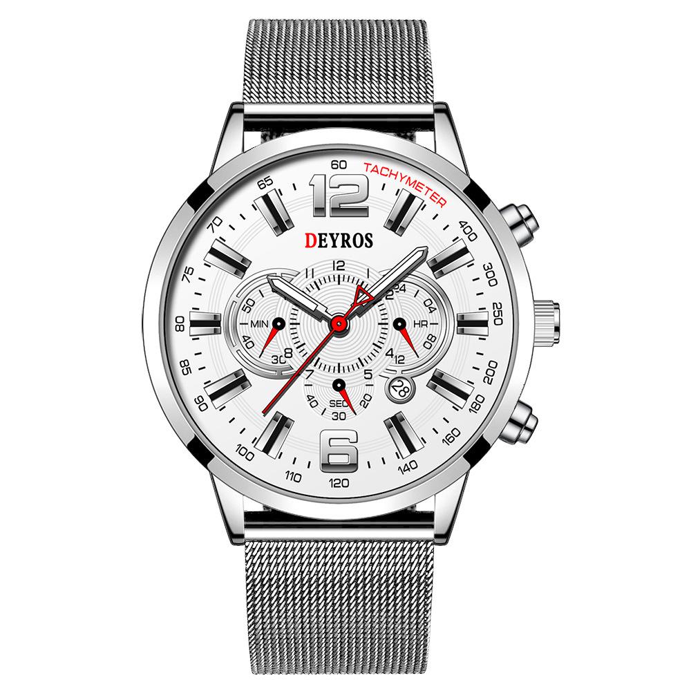 Men'S Watch Fashion Student Calendar Luminous Quartz Movement Watch