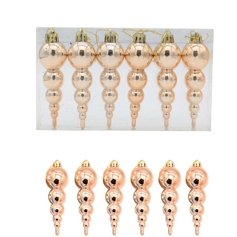 6pcs Painted Christmas Gourd String Pendant Reusable Xmas Tree Ornaments  Wedding Party