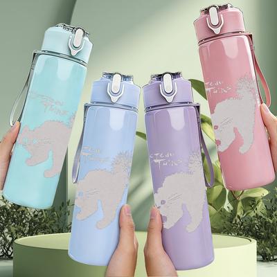 1PC Nicks Band Female Figure Collage Print 750ml Colorful Plastic Sports Water Bottle Leakproof Pop Up Lid with Straw for Outdoor Work Home Use