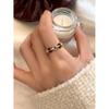 Chic Retro Glazed Round Rhinestone Ring For Women Fashionable Adjustable Copper Jewelry