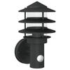 VidaXL Applique murale d'extérieur avec capteur noir acier inoxydable, éclairage mural d'extérieur, lampe murale de jardin, 4006234
