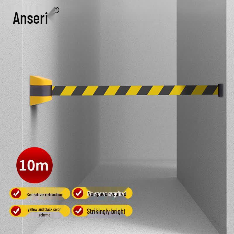 Ansell Magnetic Wall-Mounted Retractable Barrier Belt - 10m