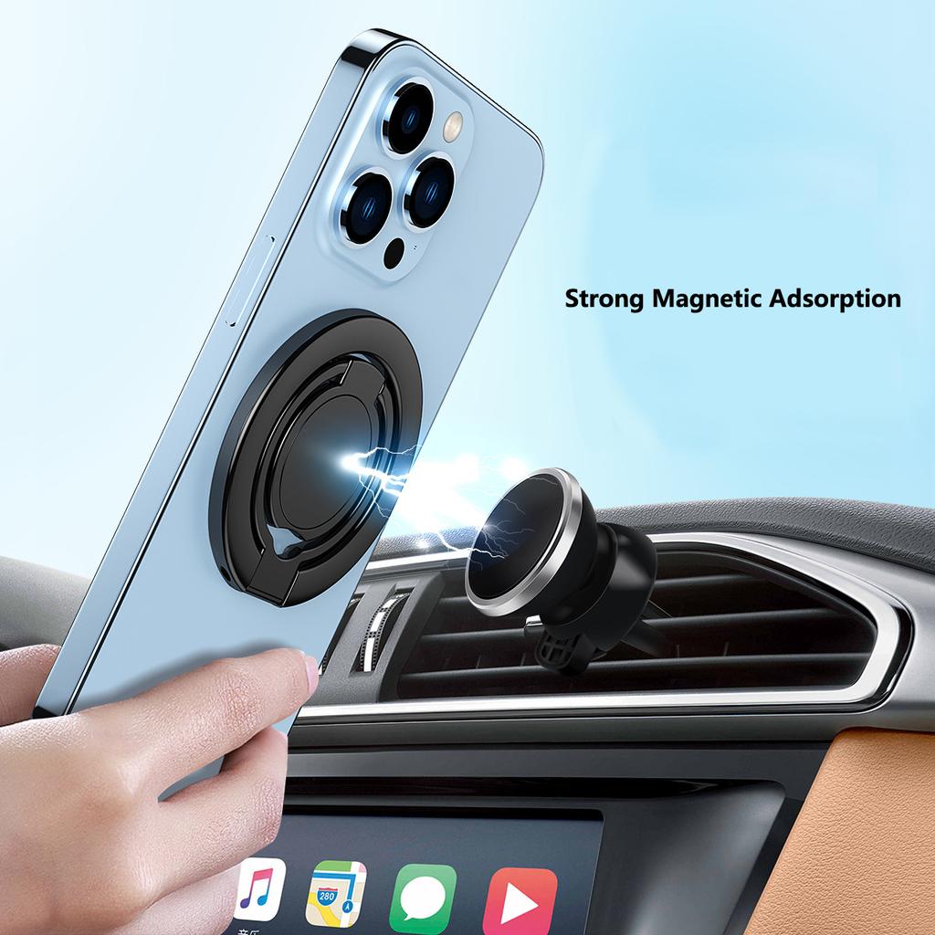 Electroplated Magnetic Metal Folding Phone Ring Holder Durable Rotating Ring Magnet Strong Magnetic Holder For Apple Phones