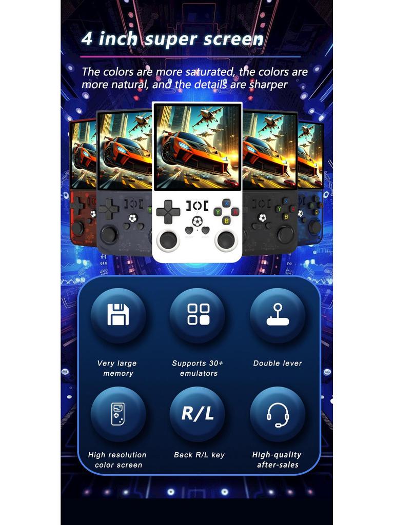 R36PRO/R36MAX Open-Source Retro Handheld Console - Portable Arcade Gaming System