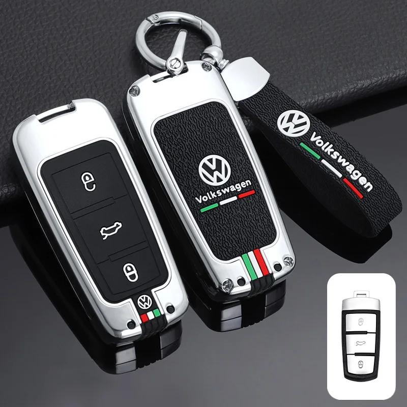 VW GTI GOLF 2026 Hot For VW VOLKSWAGEN Zinc Alloy Leather Car Remote Key Cover Case Shell For Volkswagen VW Passat B6 B7 Magotan