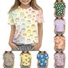 Kids Animal Print Crew Neck Short Sleeve Casual Loose Fit T Shirt Top Comfortable Soft Fabric Suitable for Everyday Wear