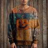 Herre Langermet Pullover Genser Casual Halloween Trykk Strikket Oversized Genser