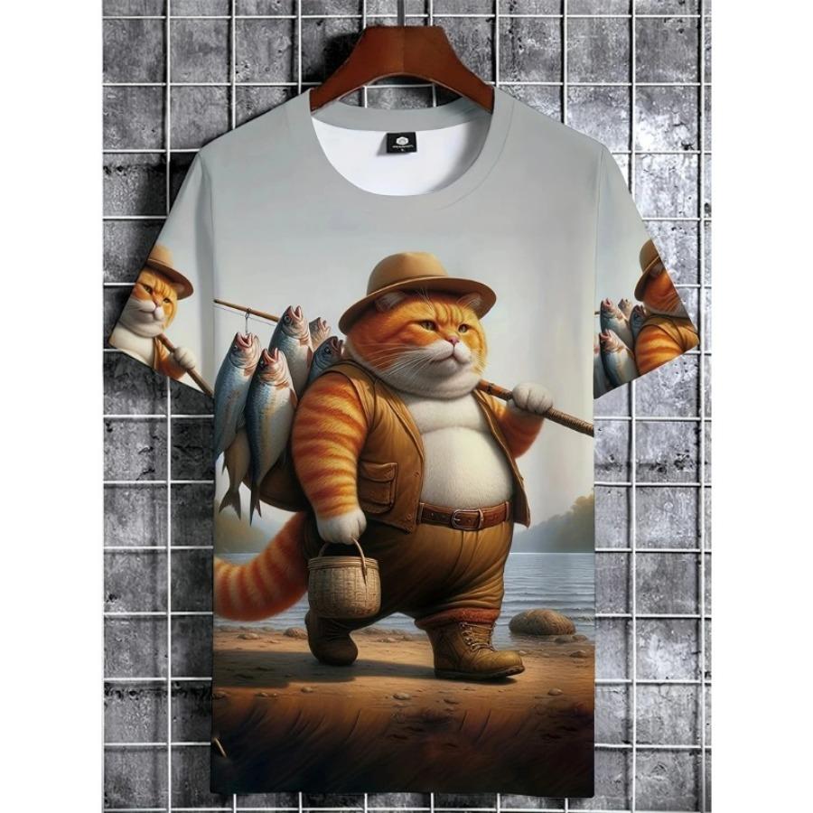 3D Digital Print Kids Stylish Truck Cartoon Animal Pattern T-Shirt Boys Short Sleeve Crew Neck Casual T-shirts