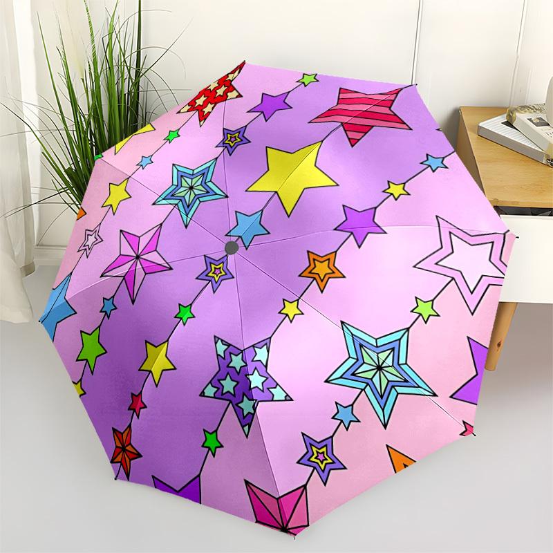 

1pc Hanging Stars Automatic Umbrella Portable Home Essential Umbrella, Iron Umbrella Structure Suitable for All Seasons yy251123183